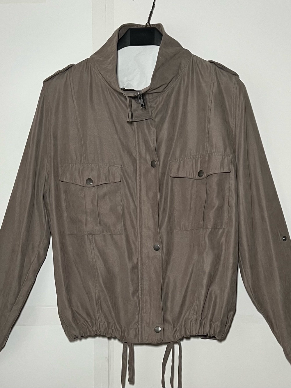BE COOL Taupe Drawstring Utility Jacket